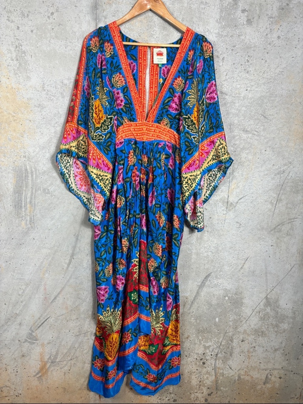 FARM RIO Blue Pineapple Garden Kaftan Maxi Dress - Picture 3 of 11